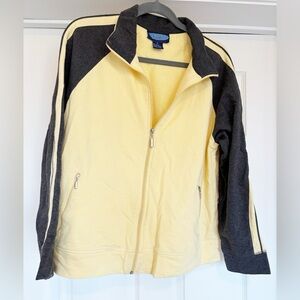 Used Fuda Sport Yellow Ladies Athletic Long Sleeve Zip up Top in Size XL